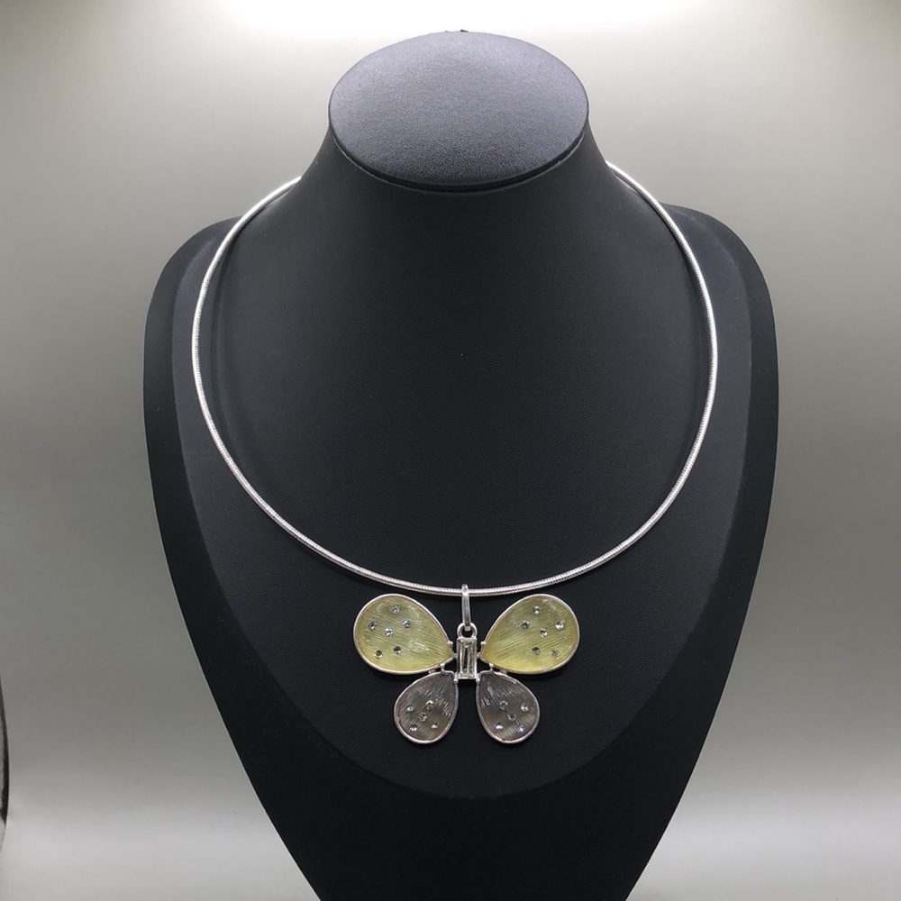 carol dauplaise lucite butterfly necklace fun statement new